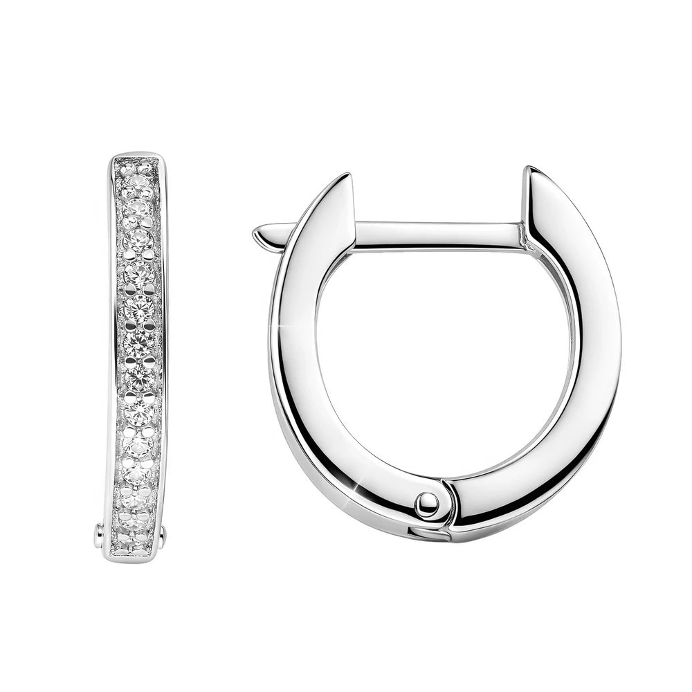 Серьги с фианитами из серебра 925 пробы