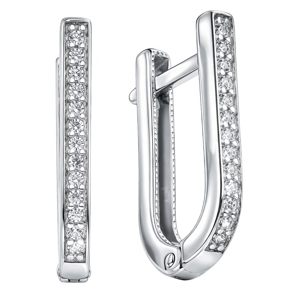 Серьги с фианитами из серебра 925 пробы 2