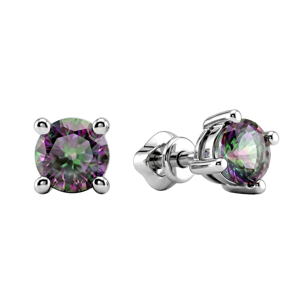 Серьги с фианитами из серебра 925 пробы
