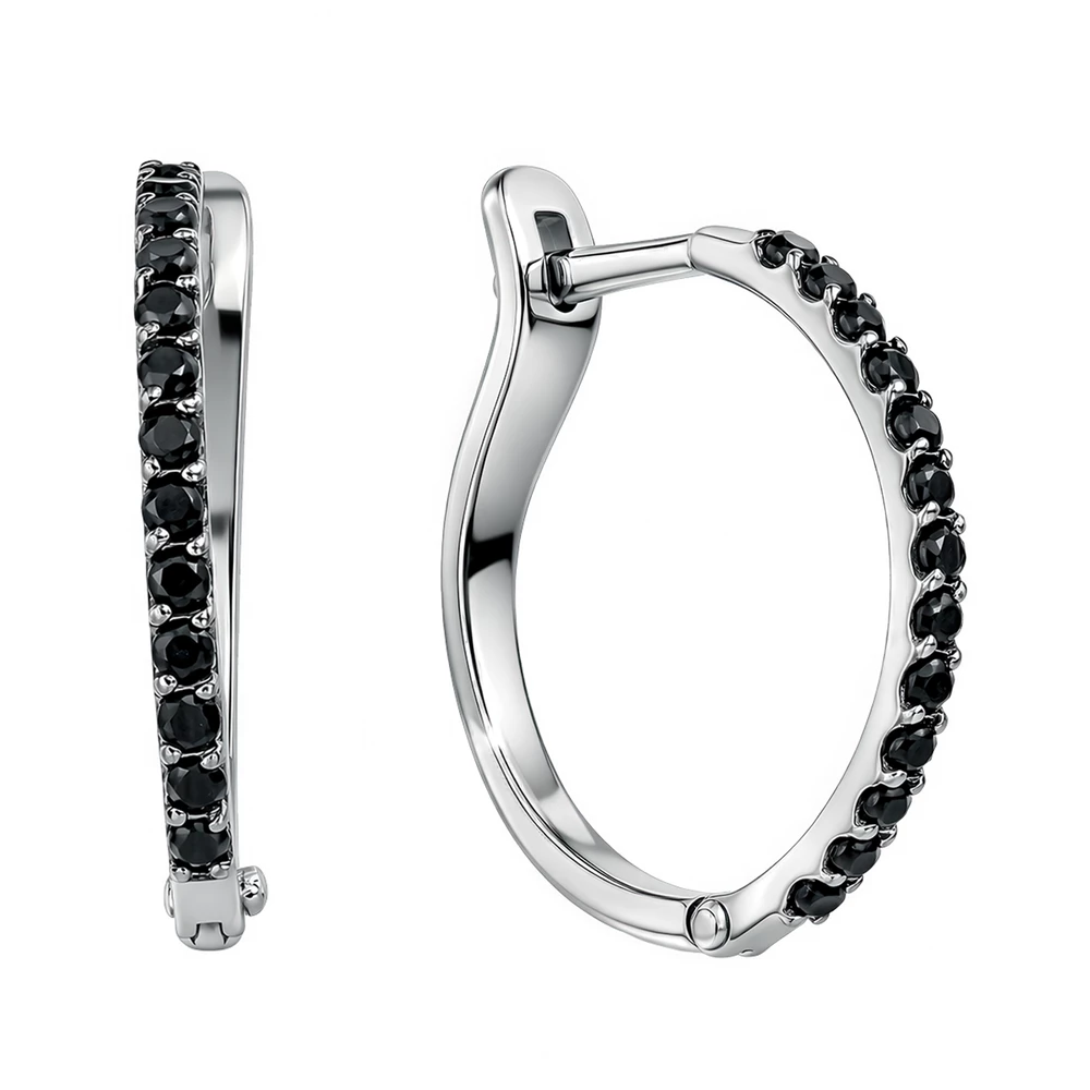 Серьги с фианитами из серебра 925 пробы 1