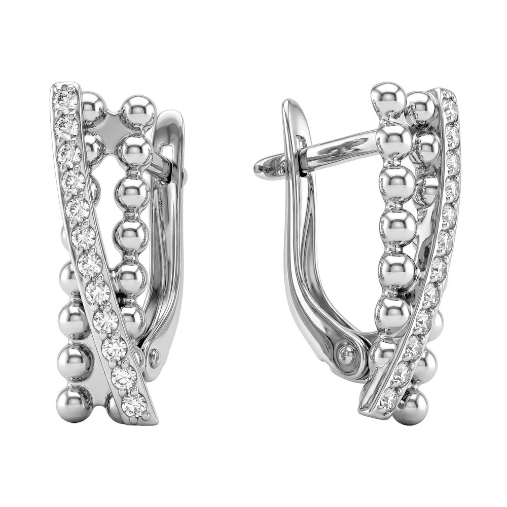 Серьги с фианитами из серебра 925 пробы 2