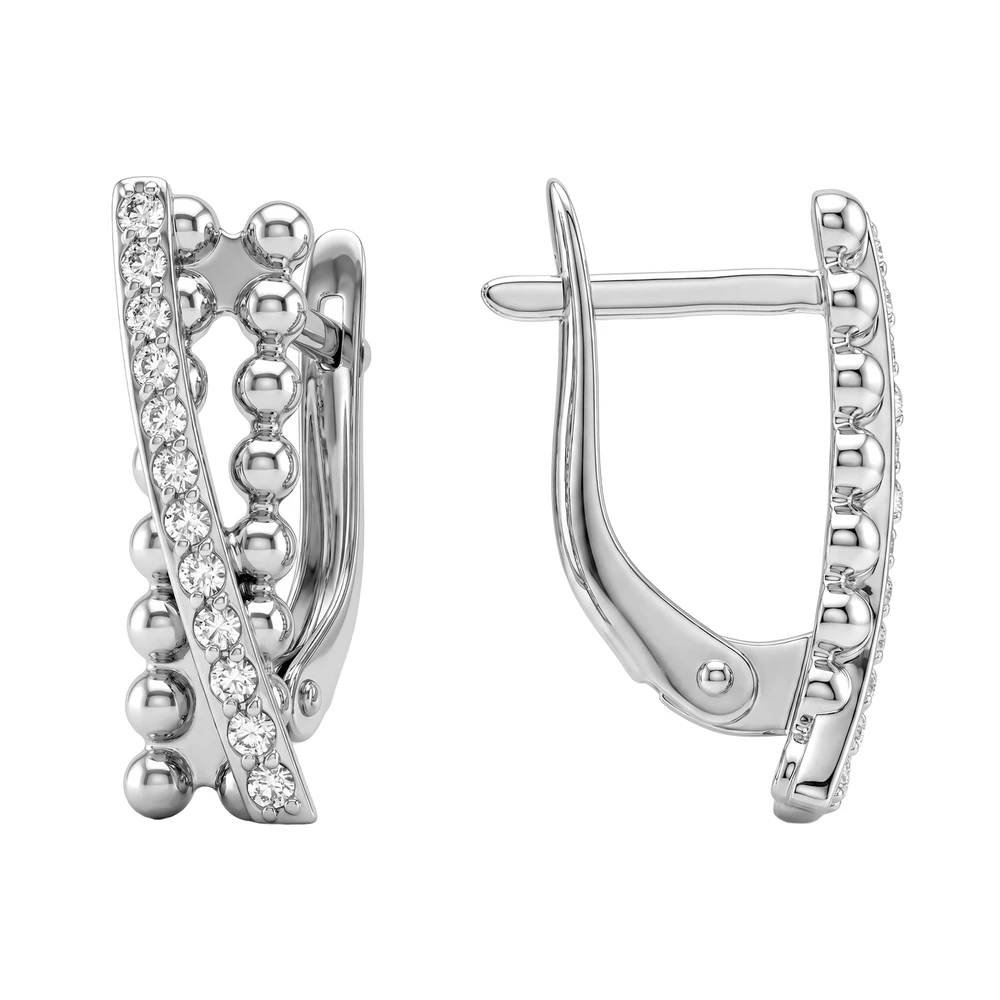 Серьги с фианитами из серебра 925 пробы 3
