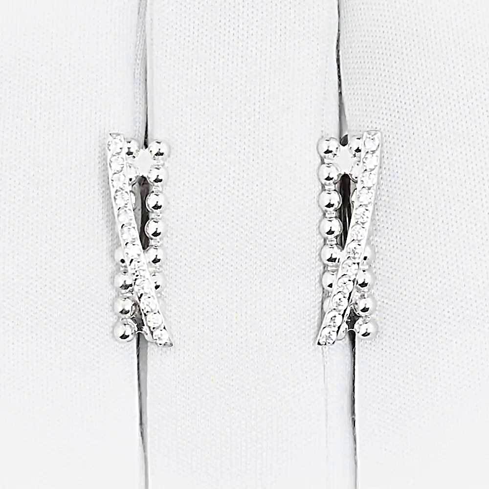 Серьги с фианитами из серебра 925 пробы 1