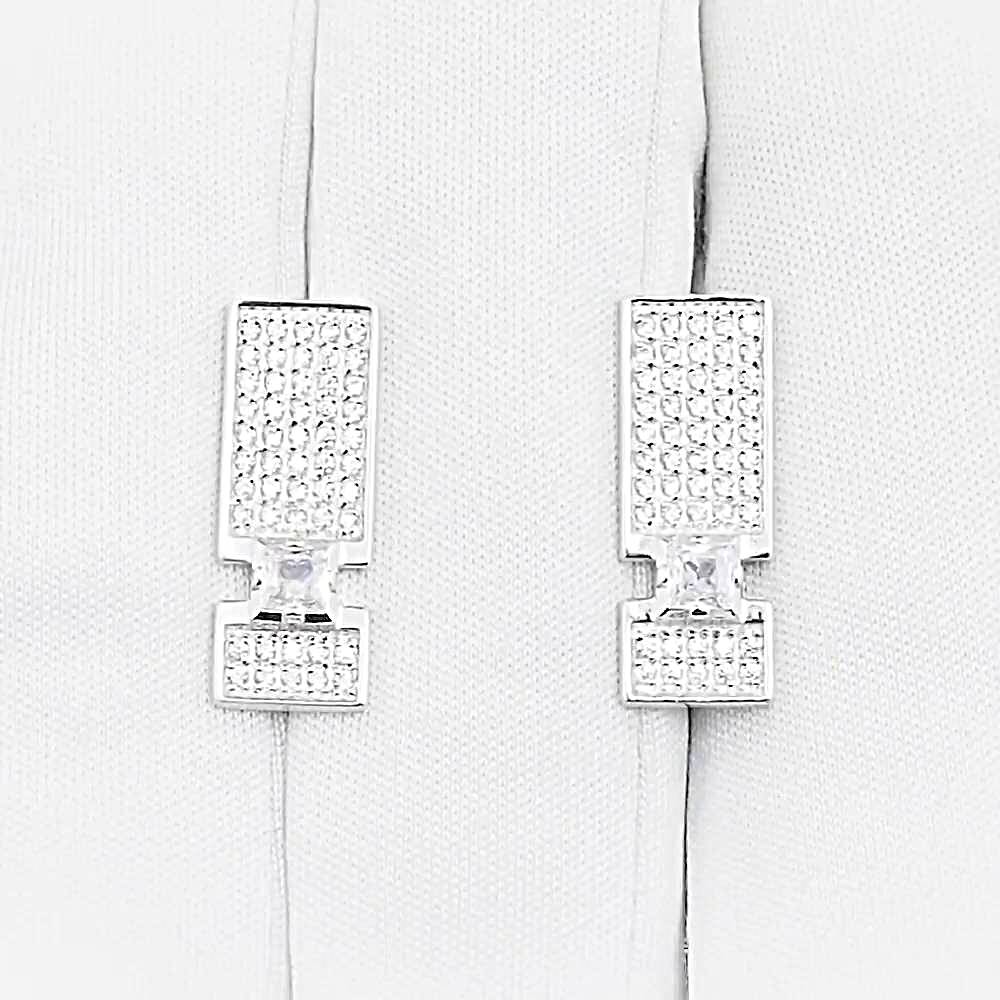 Серьги с фианитами из серебра 925 пробы 1