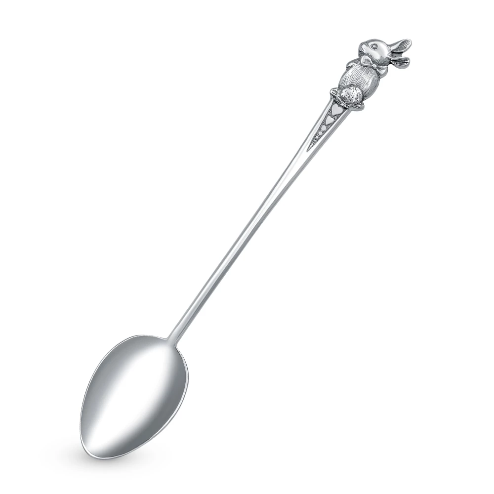 Ложка  Заяц из серебра 925 пробы