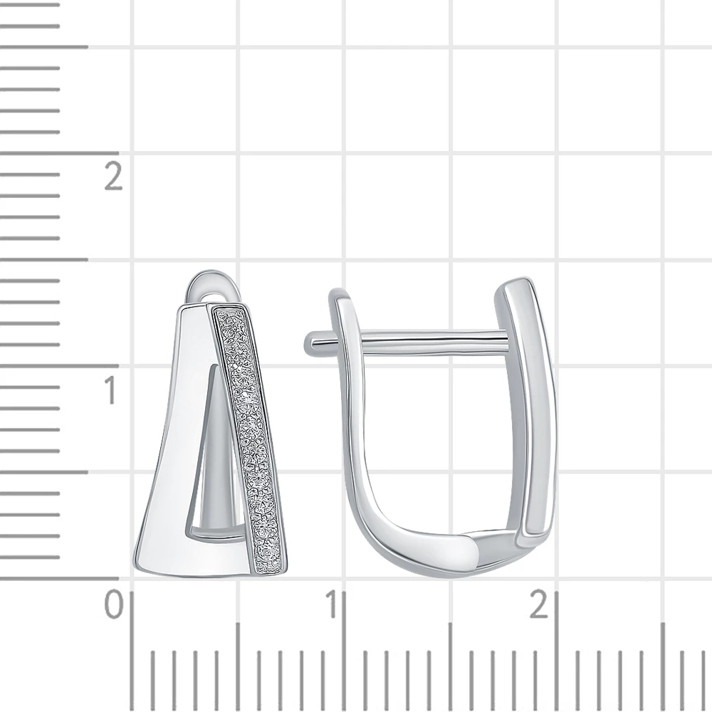 Серьги детские с фианитами из серебра 925 пробы