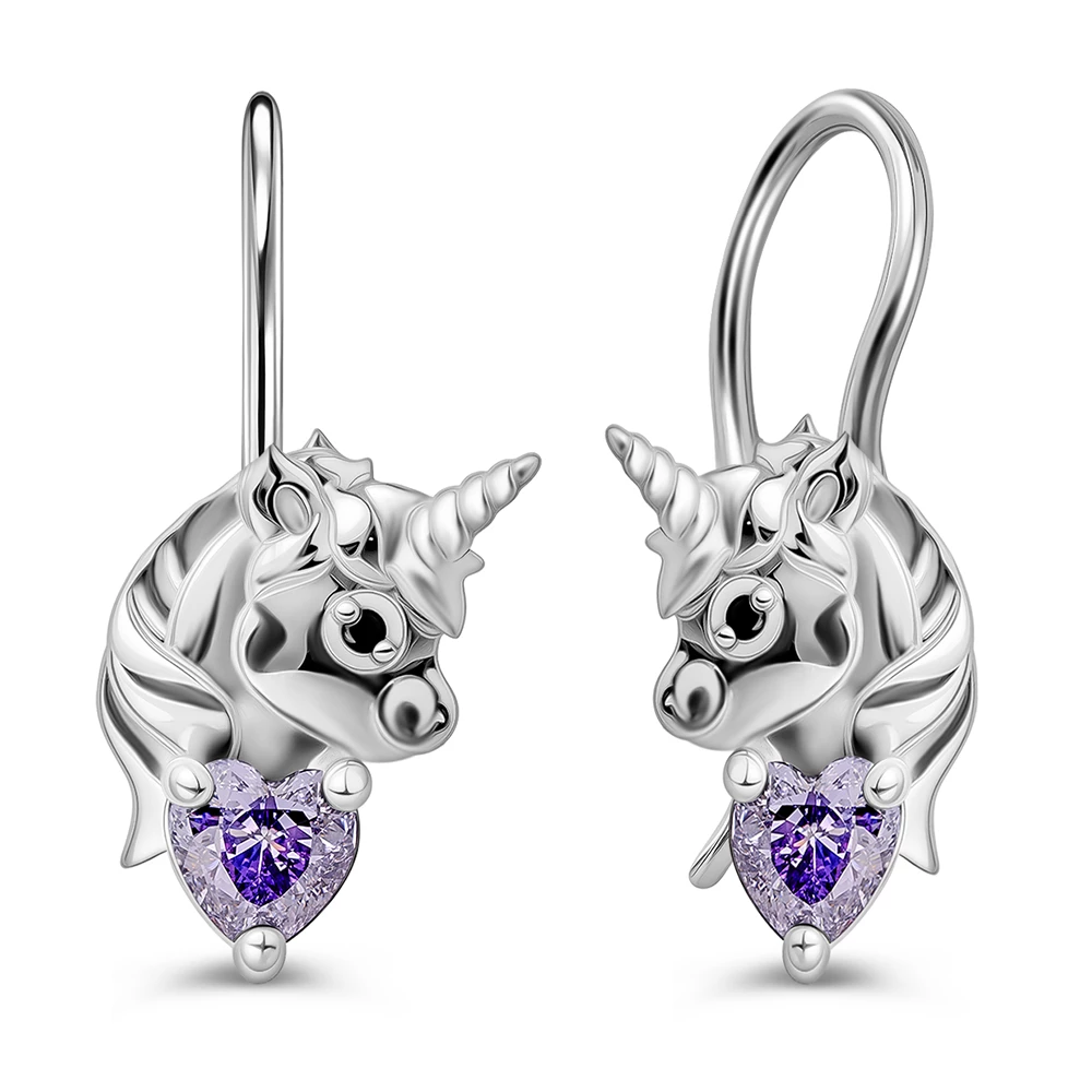 Серьги детские с фианитами из серебра 925 пробы