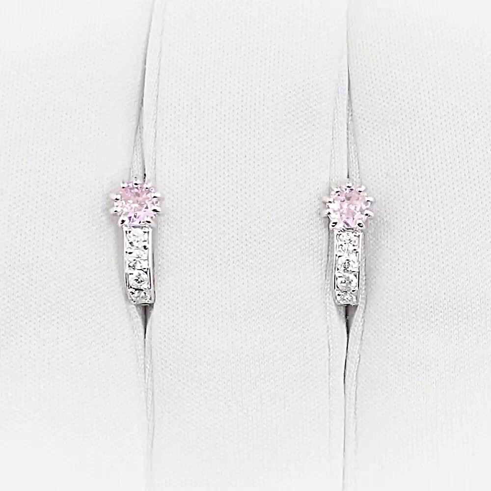 Серьги детские с фианитами из серебра 925 пробы 1