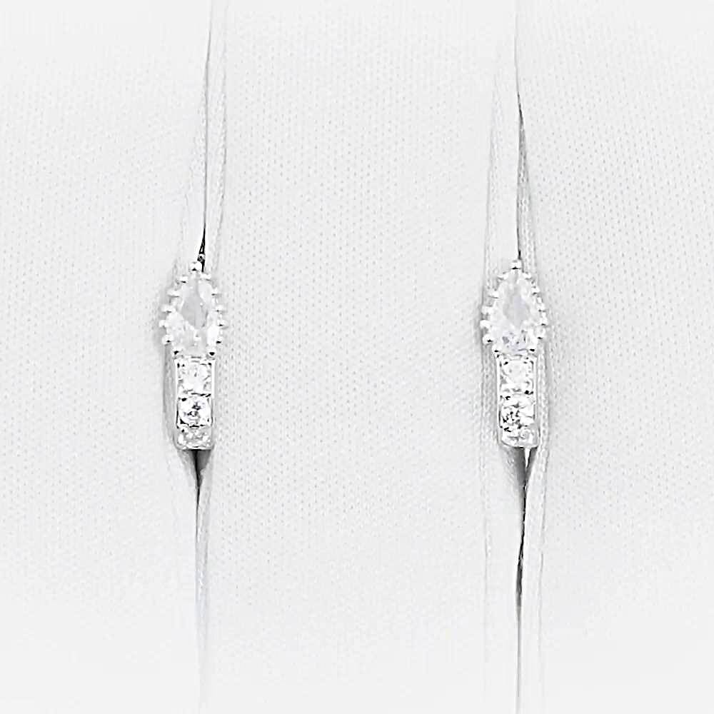 Серьги детские с фианитами из серебра 925 пробы 1
