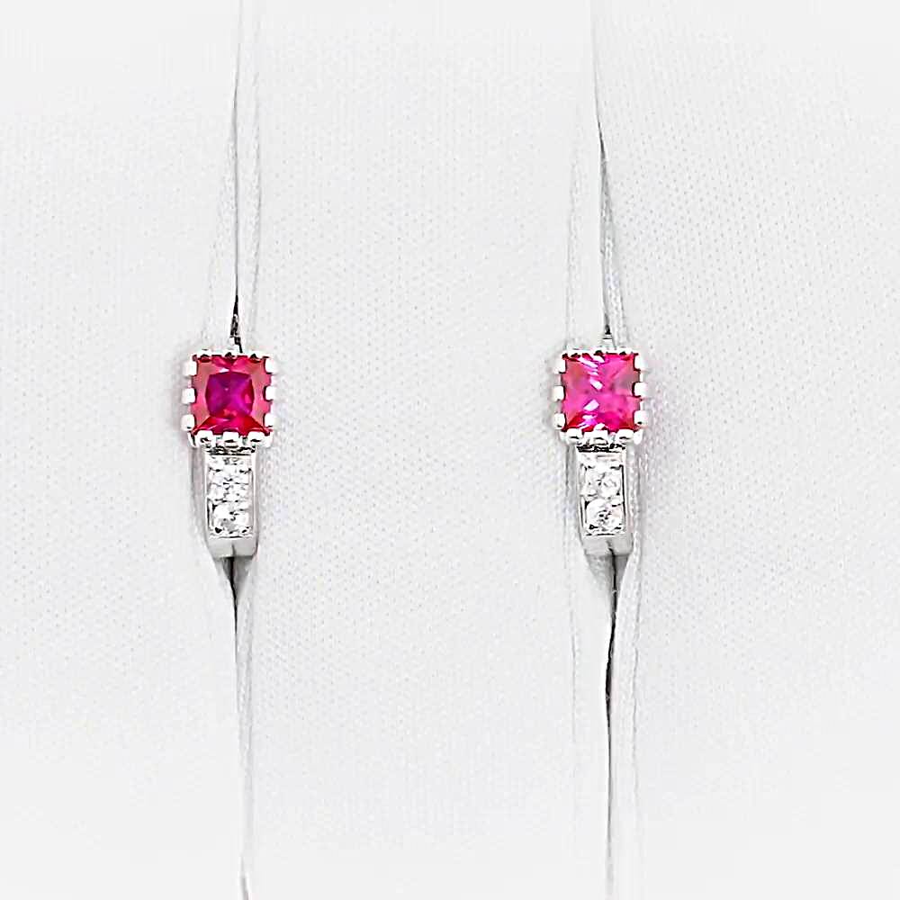 Серьги детские с фианитами из серебра 925 пробы 1
