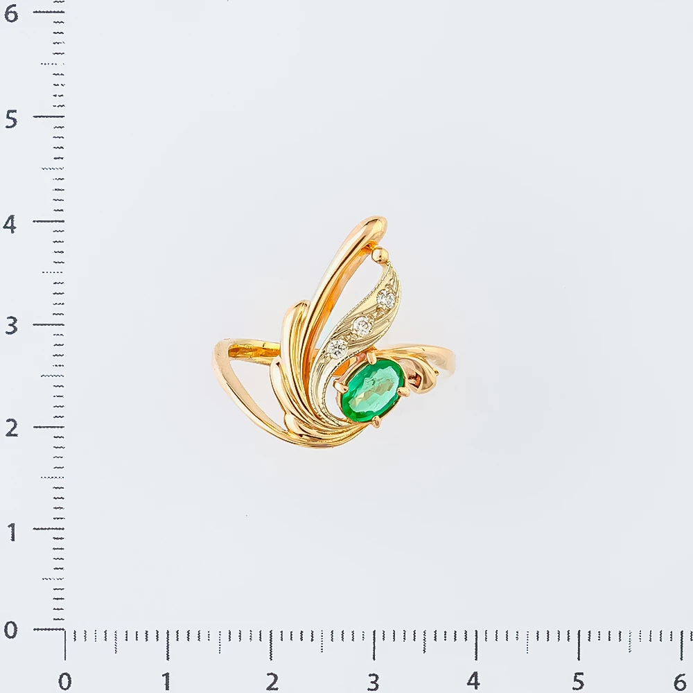 Кольцо с бериллом из красного золота 585 пробы 2
