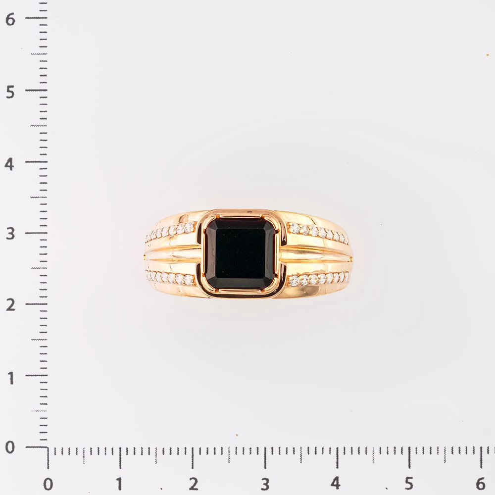 Кольцо с ониксом из красного золота 585 пробы