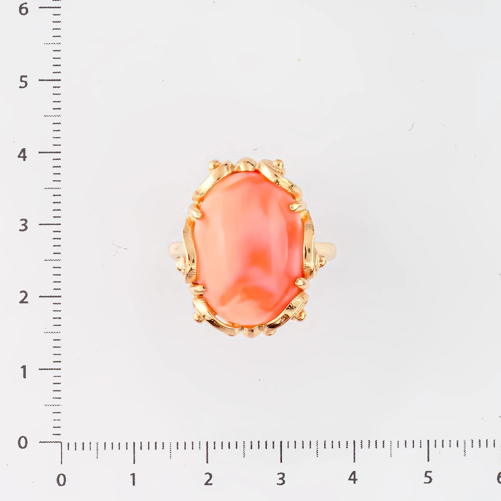 Кольцо с кораллом из красного золота 585 пробы 2
