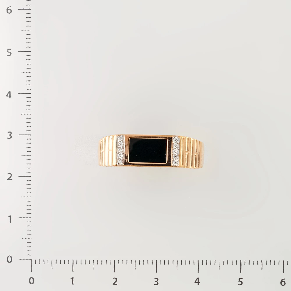 Кольцо с ониксом из красного золота 375 пробы 2
