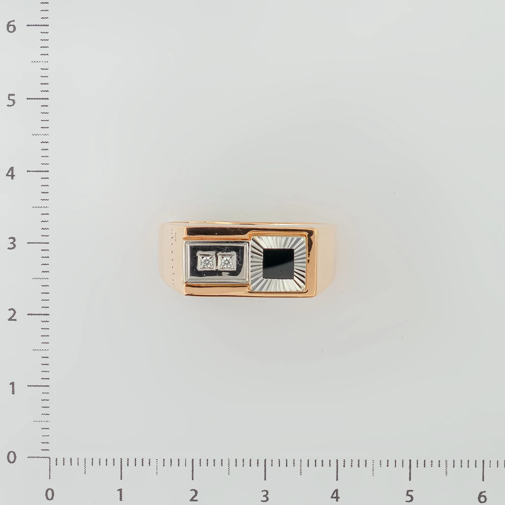 Кольцо с ониксом из красного золота 585 пробы 2