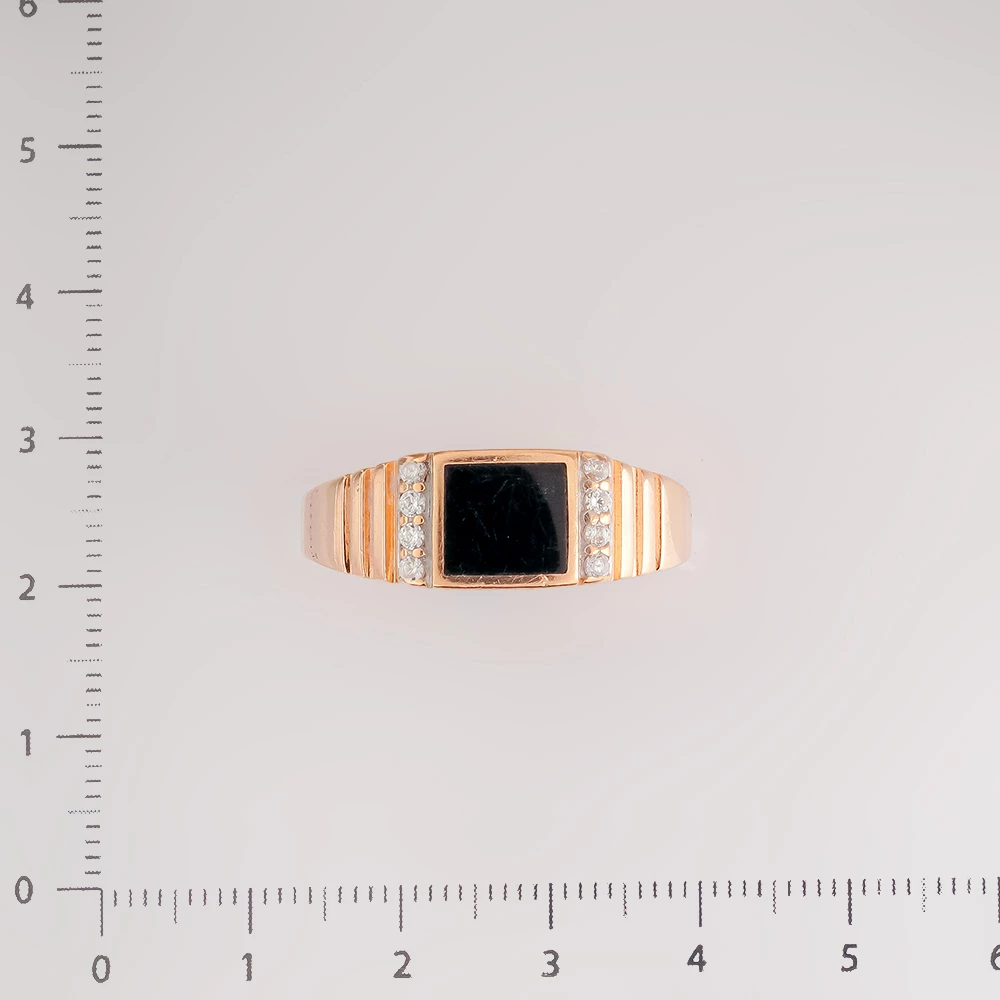 Кольцо с ониксом из красного золота 585 пробы 2
