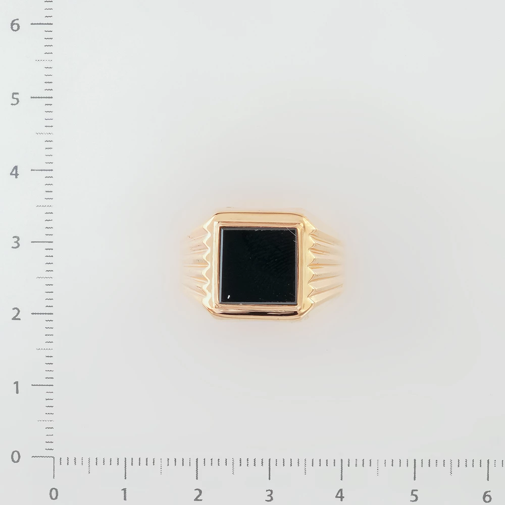 Кольцо с ониксом из красного золота 585 пробы 2