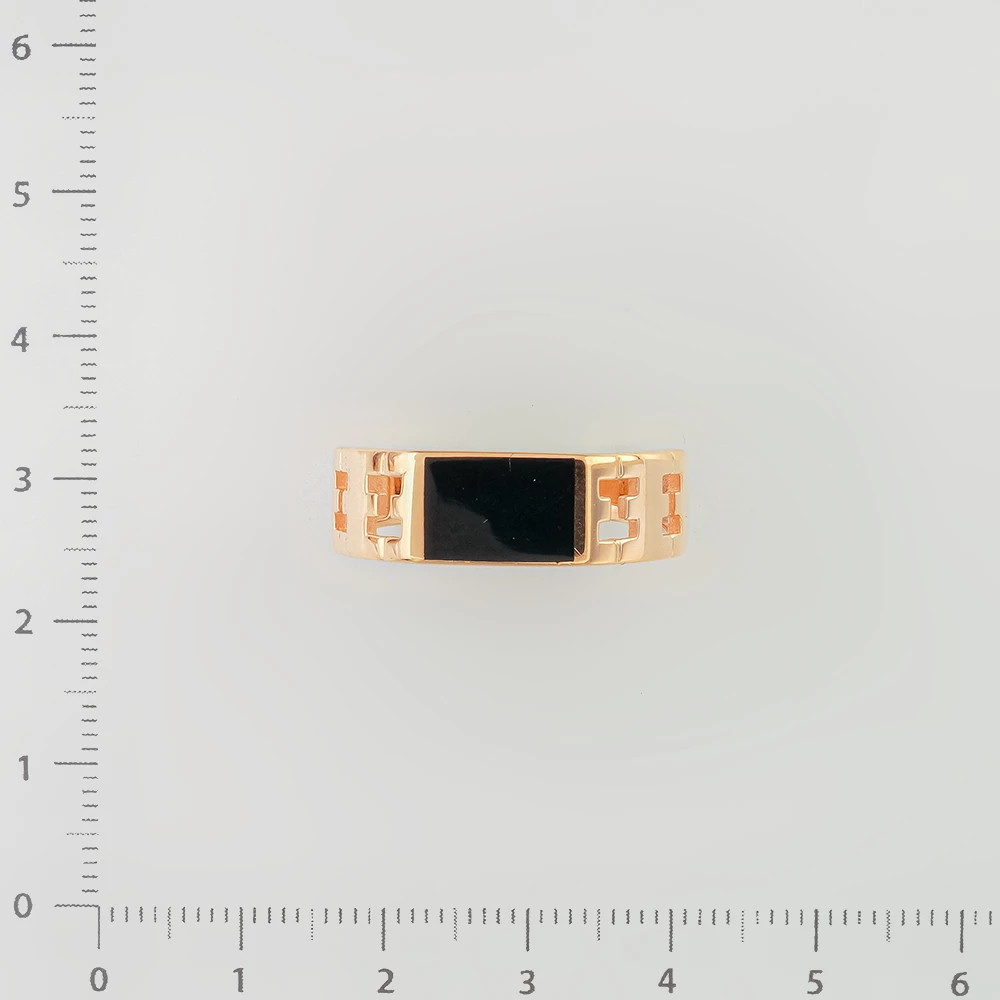 Кольцо с ониксом из красного золота 375 пробы 2