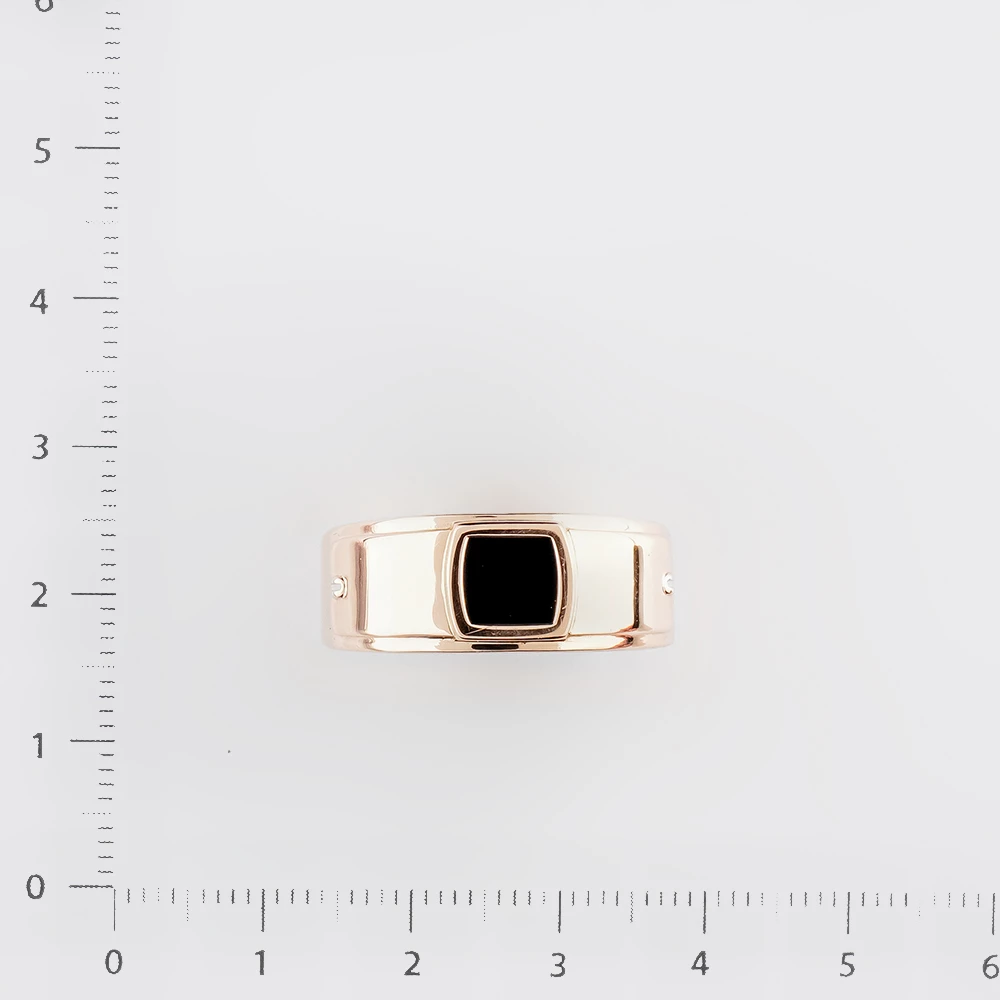 Кольцо с ониксом из красного золота 585 пробы 2