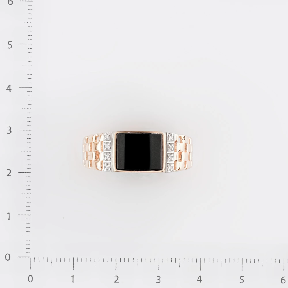 Кольцо с ониксом из красного золота 585 пробы