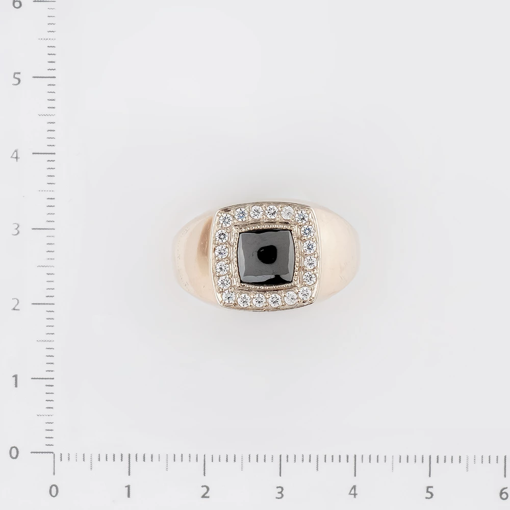 Кольцо с ониксом из красного золота 585 пробы
