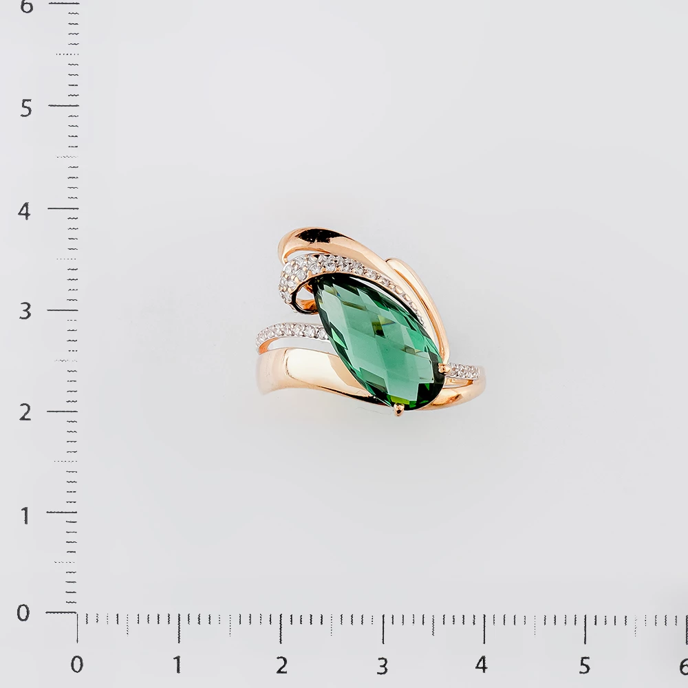 Кольцо с ситаллом из красного золота 585 пробы 2