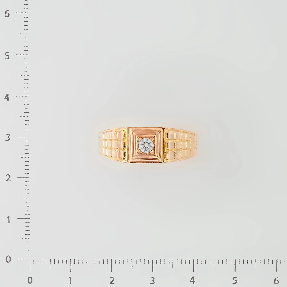 Кольцо с фианитом из красного золота 585 пробы 2
