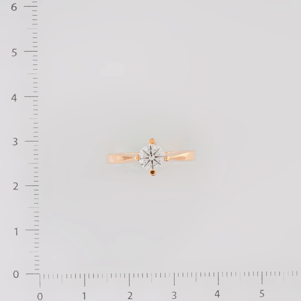 Кольцо с фианитом из красного золота 585 пробы 2