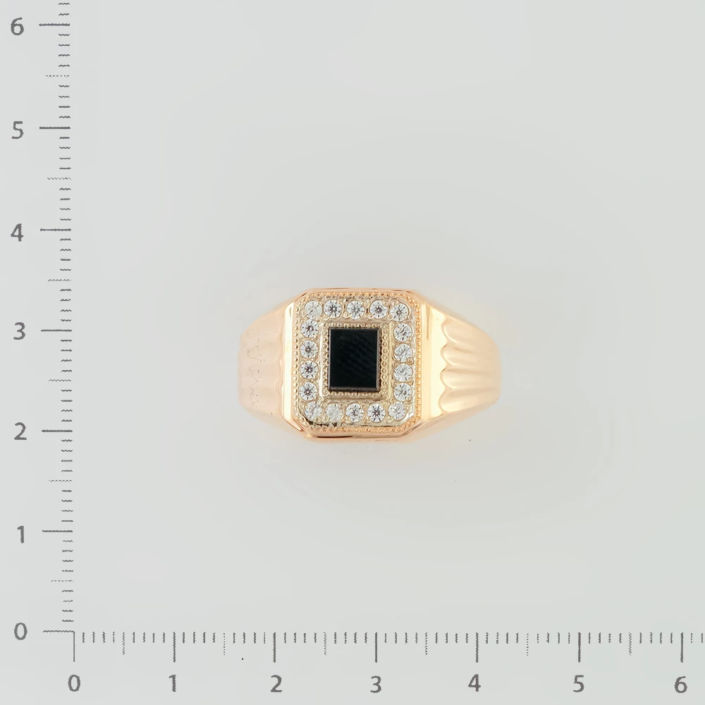 Кольцо с ониксом из красного золота 585 пробы 2