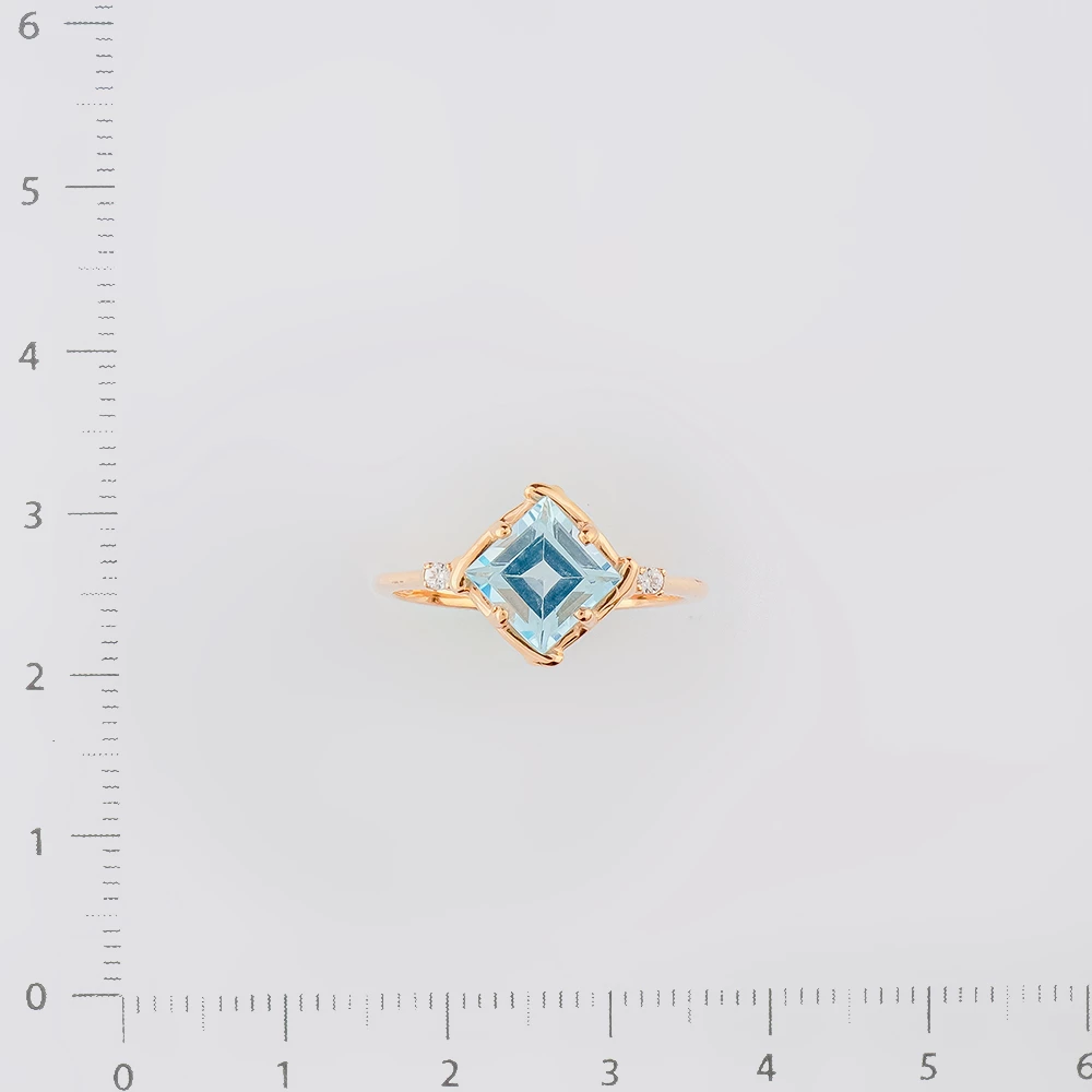 Кольцо с топазом из красного золота 585 пробы 2