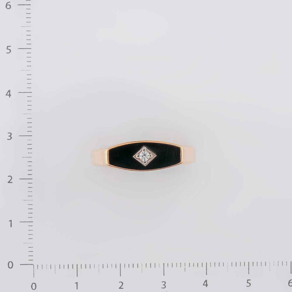 Кольцо с ониксом из красного золота 585 пробы 2
