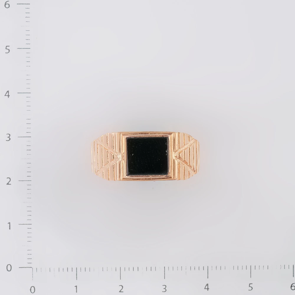 Кольцо с ониксом из красного золота 585 пробы 2