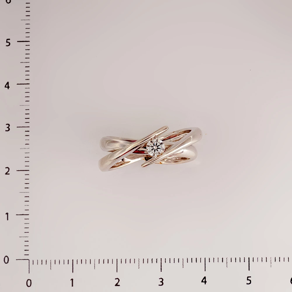 Кольцо с бриллиантом из белого золота 585 пробы 2