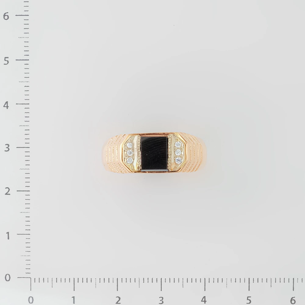 Кольцо с ониксом из красного золота 585 пробы 2