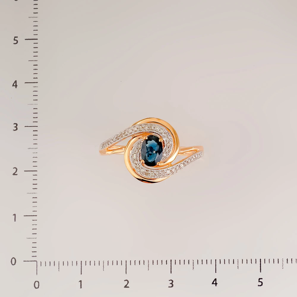 Кольцо с сапфиром из красного золота 585 пробы