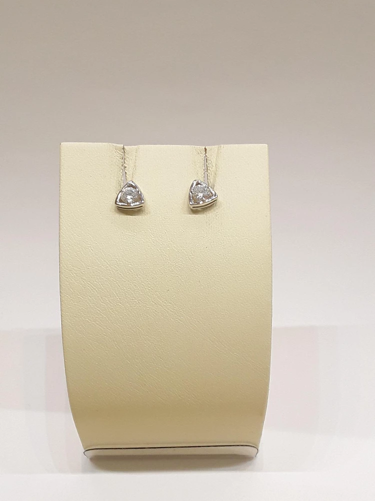 Серьги с фианитом из белого золота 585 пробы 1