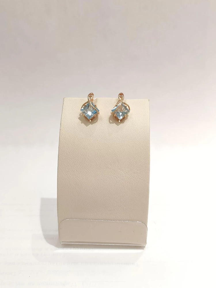 Серьги с топазом из красного золота 585 пробы 1