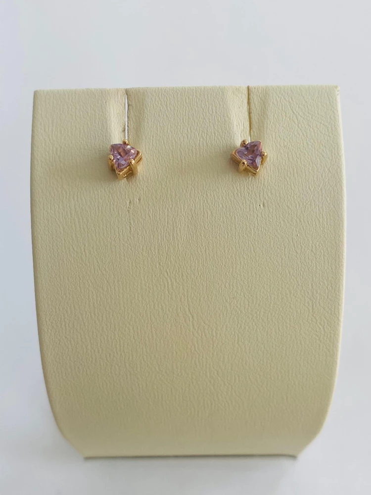 Серьги с фианитом из красного золота 585 пробы 1