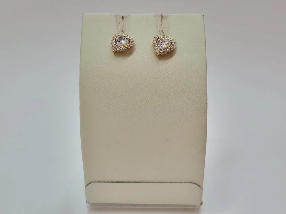 Серьги с фианитом из красного золота 375 пробы 1
