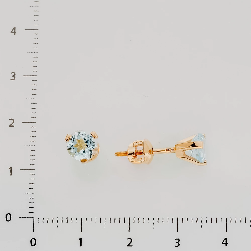 Серьги с топазом из красного золота 585 пробы 2