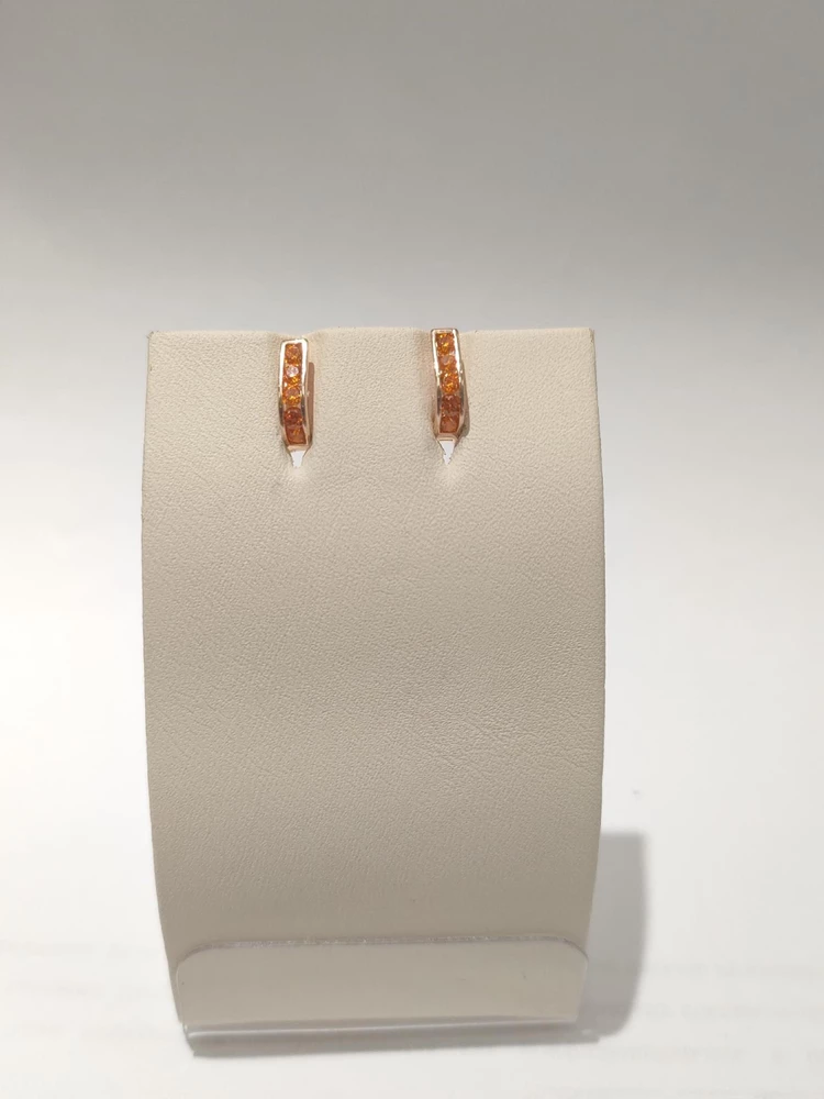 Серьги с фианитом из красного золота 585 пробы