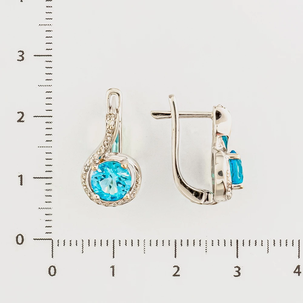 Серьги с топазом из красного золота 585 пробы 2