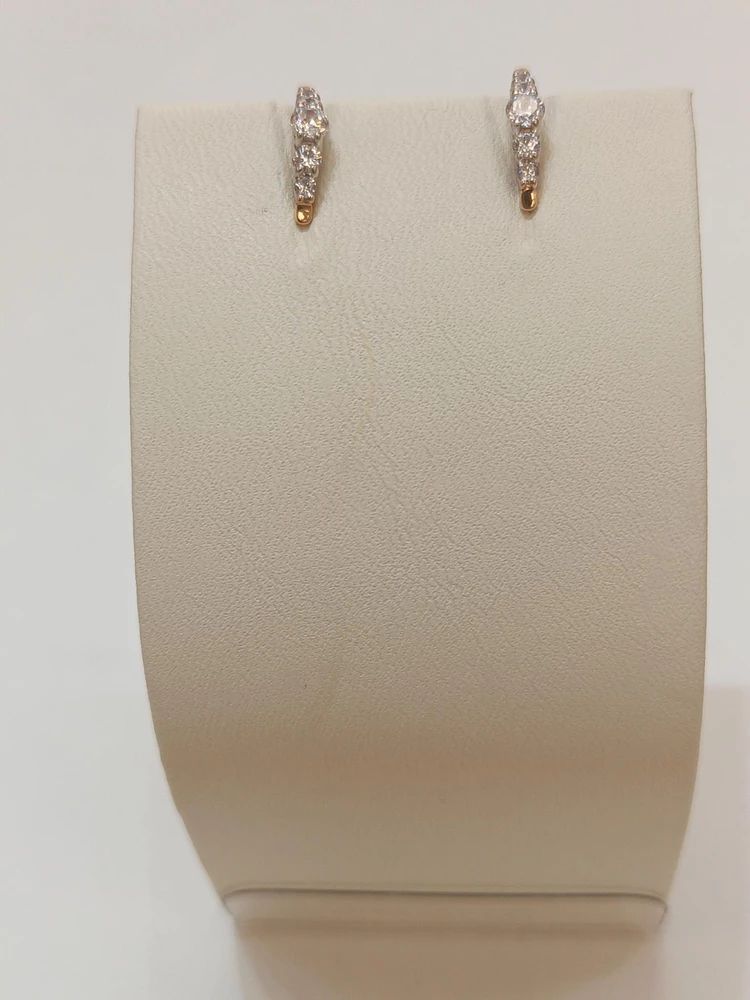 Серьги с фианитом из красного золота 585 пробы 1