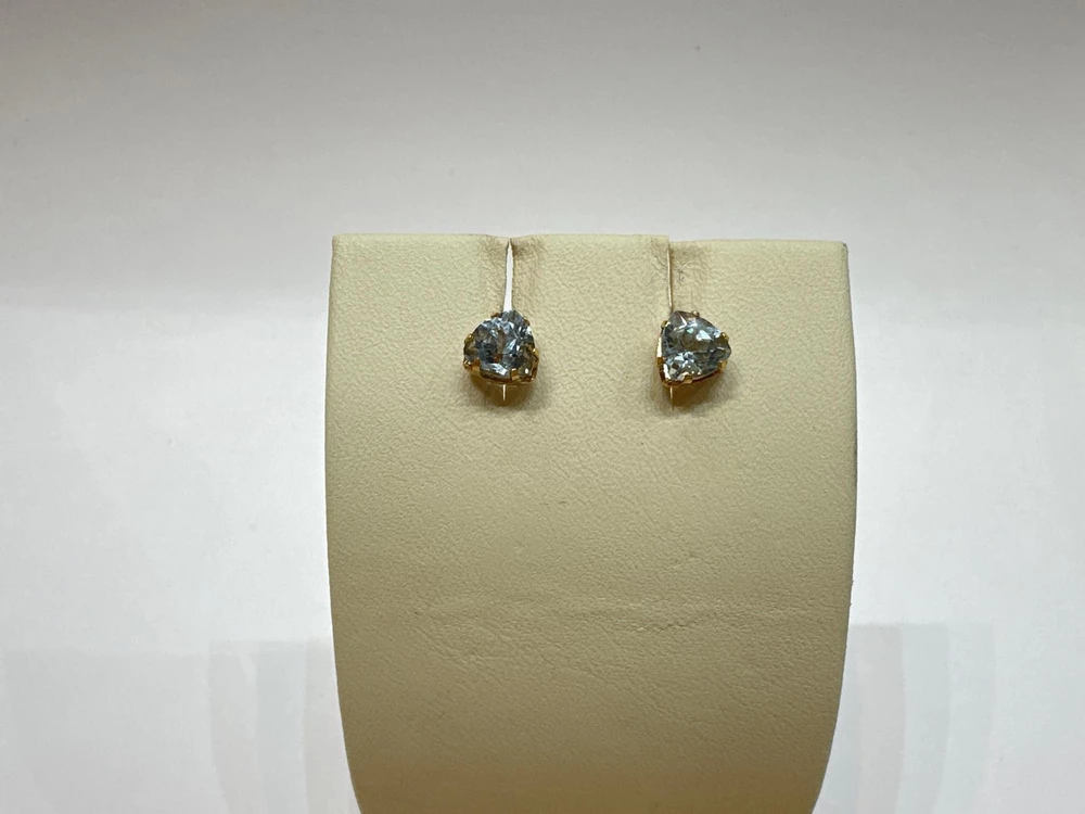 Серьги с топазом из красного золота 585 пробы 1
