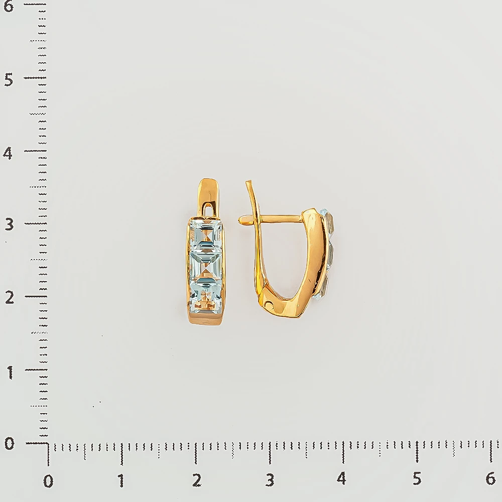 Серьги с топазом из красного золота 585 пробы 2