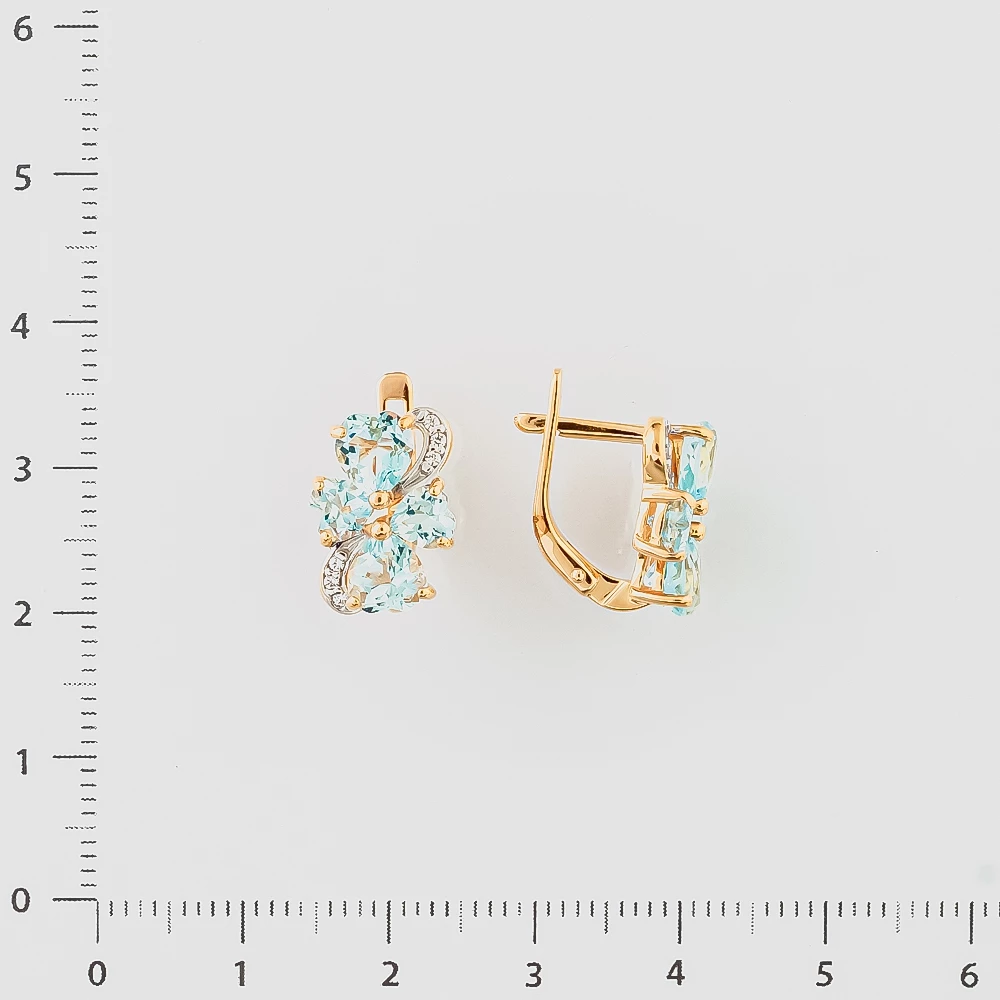 Серьги с фианитом из красного золота 585 пробы 2