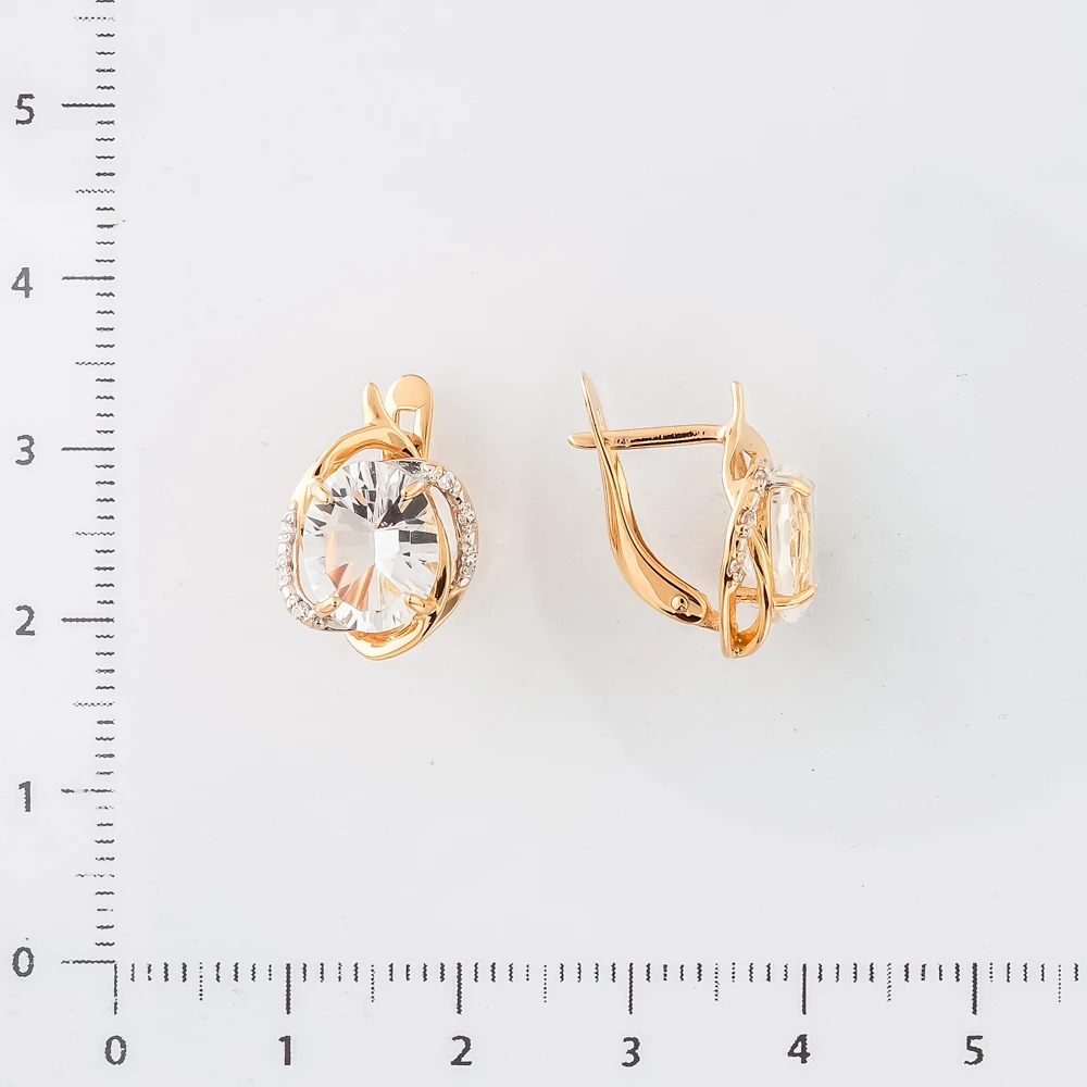 Серьги с ситаллом из красного золота 585 пробы 2