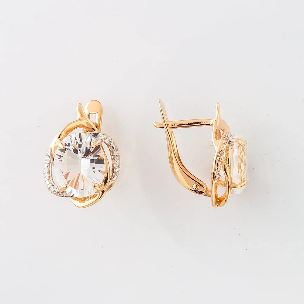 Серьги с ситаллом из красного золота 585 пробы 1