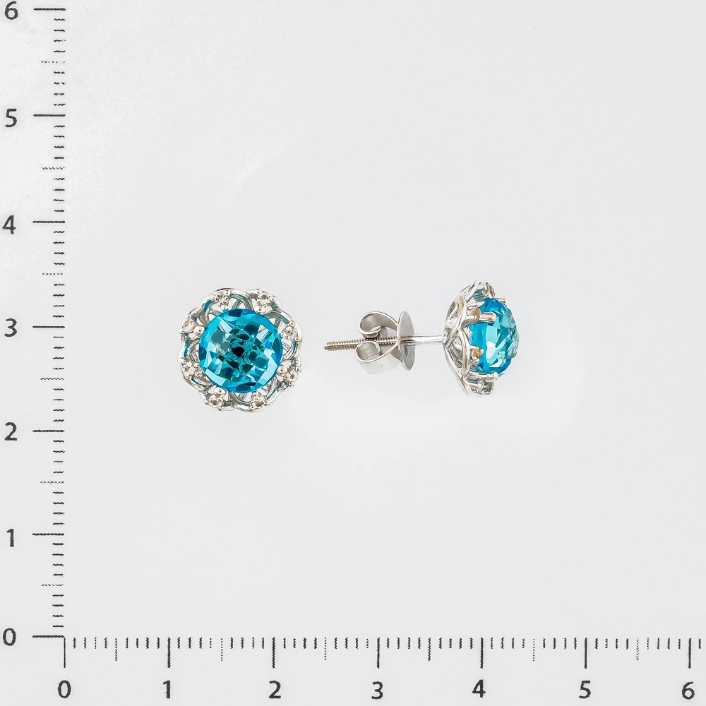 Серьги с топазом из белого золота 585 пробы 2