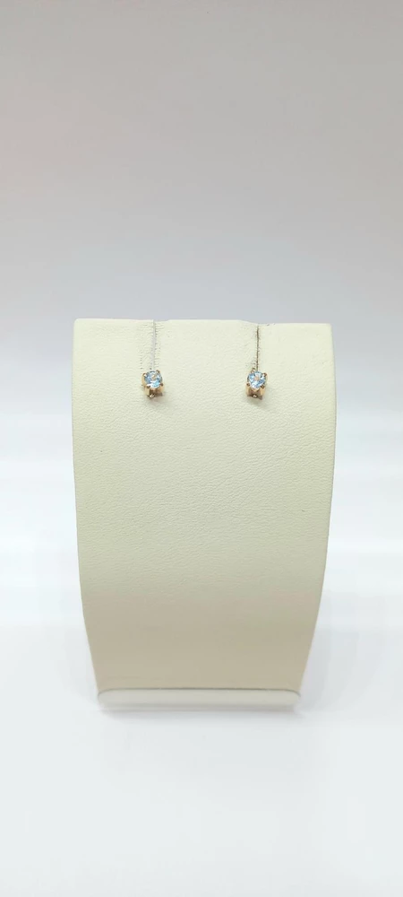 Серьги с фианитом из красного золота 585 пробы 1